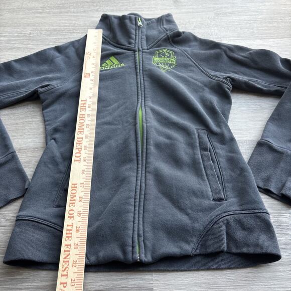 Adidas Seattle Sounders FC Jacket Womens S Gray Full Zip Track Soccer MLS - Picture 3 of 7